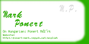 mark ponert business card